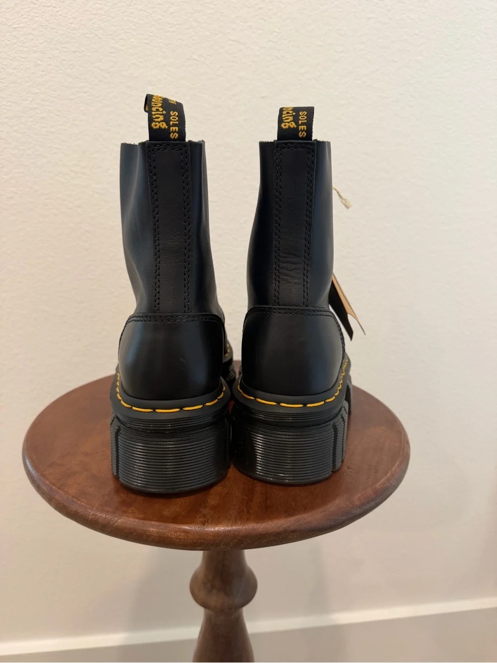 DR. MARTENS AUDRICK NAPPA LEATHER PLATFORM ANKLE BOOTS BLACK WOMENS SIZE 5 NEW